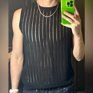 Men’s Steele brand sheer sweater tank black size medium new with tags ne…​​